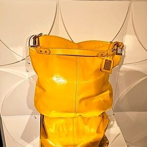 BADGLEY MISCHIKA Large Hobo Yellow Leather Bag